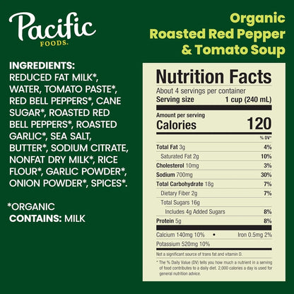 Organic Roasted Red Pepper & Tomato Creamy Soup