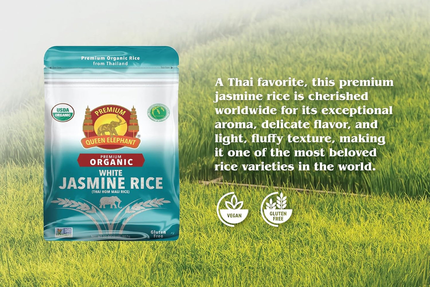 Premium Organic White Jasmine Rice
