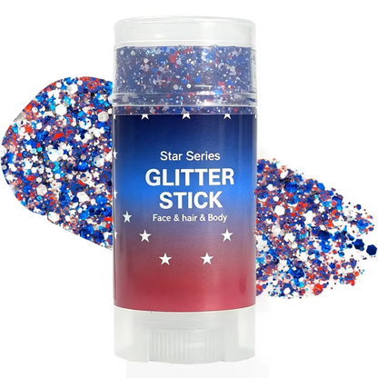 4th of July Glitter Stick – Red, White, Blue Body And Hair Sparkle for Independence Day