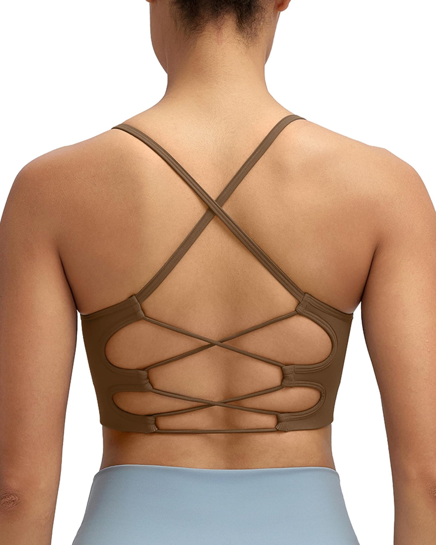 RUNNING GIRL® Sexy Criss-Cross Back Yoga Bra | Seamless Medium-Support Sports Bra