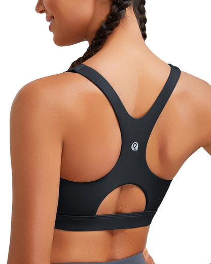 RUNNING GIRL® High-Impact Racerback Sports Bra | Fixed Molded Cups for Larger Busts