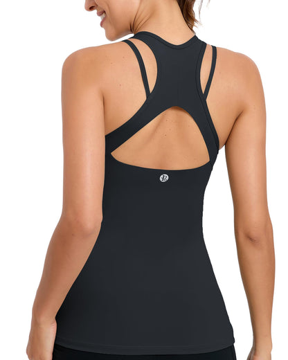 RUNNING GIRL® Sculpt Racerback Tank Top with Built-in Bra