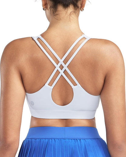 RUNNING GIRL® Medium-High Support Crisscross Back Sports Bra with Sewn-in Molded Cups