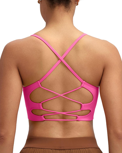 RUNNING GIRL® Sexy Criss-Cross Back Yoga Bra | Seamless Medium-Support Sports Bra
