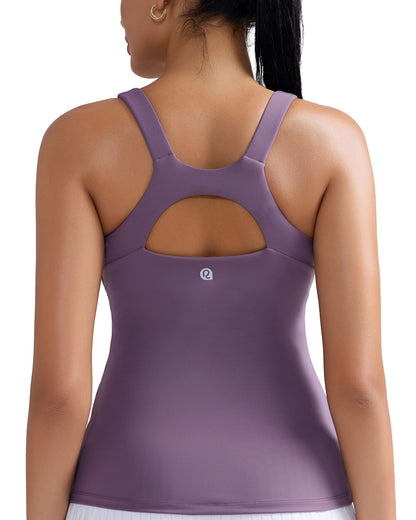 RUNNING GIRL® 2-in-1 Racerback Workout Tank Top | Built-in Bra & Breathable Yoga Top