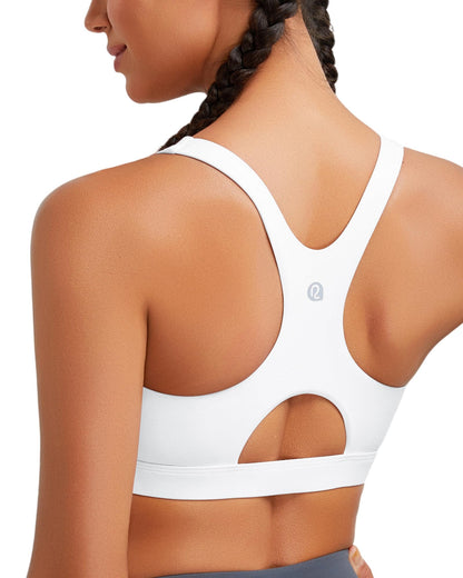 RUNNING GIRL® High-Impact Racerback Sports Bra | Fixed Molded Cups for Larger Busts