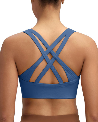 RUNNING GIRL® Strappy Criss-Cross Padded Yoga Bra