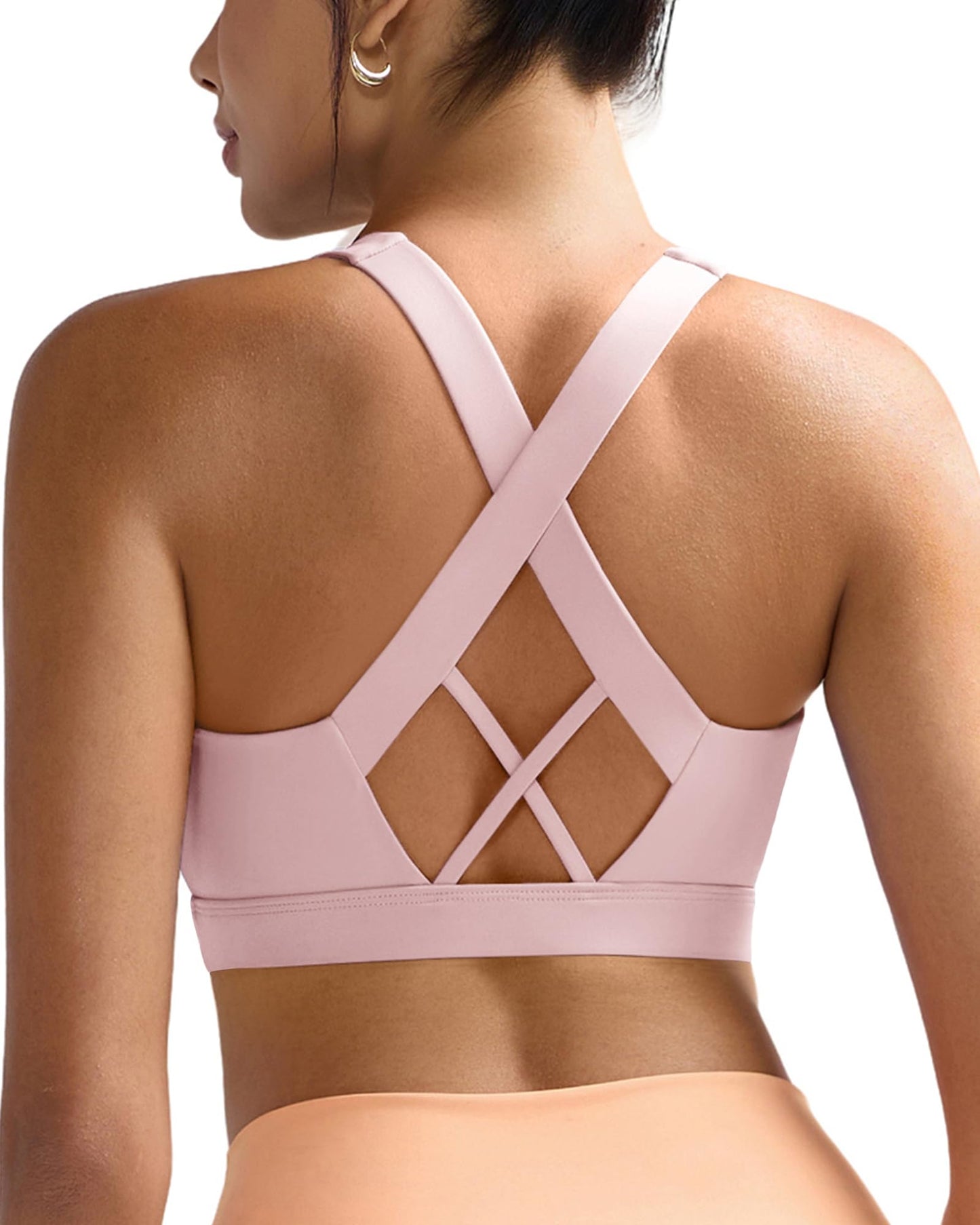 RUNNING GIRL® Women High Impact Sports Bra Crisscross Back Removable Cups