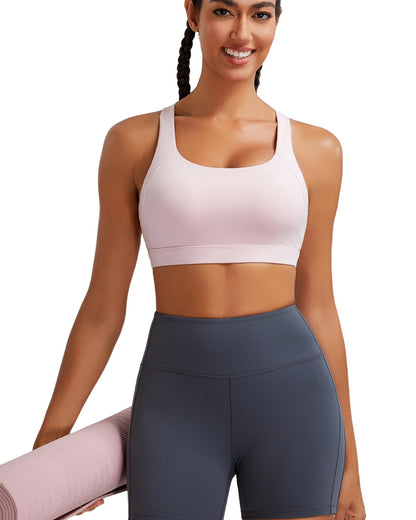 RUNNING GIRL® Women High Impact Sports Bra Crisscross Back Removable Cups