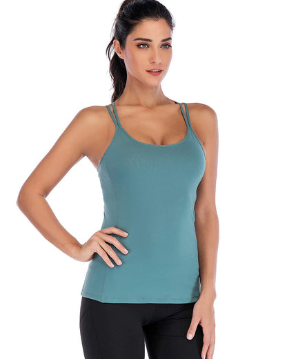 RUNNING GIRL® Sculpting Yoga Tank Top | Built-in Shelf Bra with Removable Cups & U-Shaped Back