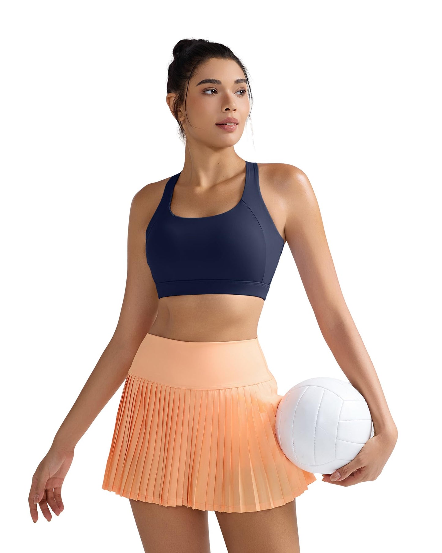 RUNNING GIRL® Women High Impact Sports Bra Crisscross Back Removable Cups