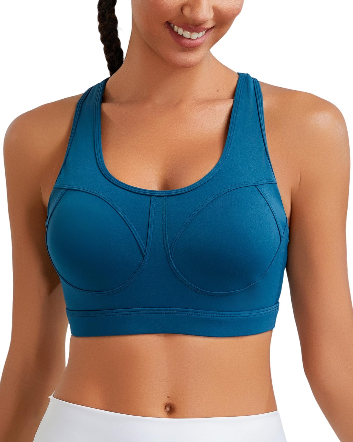 RUNNING GIRL® High-Impact Racerback Sports Bra | Molded Cup High Support Bra for Women