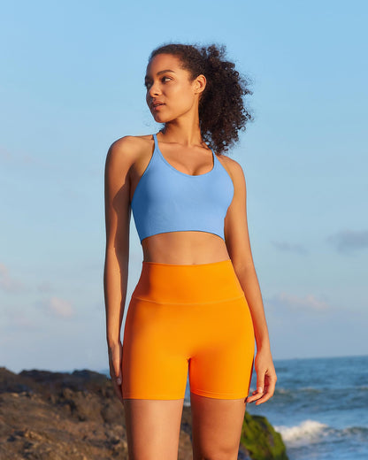 RUNNING GIRL® Sexy Criss-Cross Back Yoga Bra | Seamless Medium-Support Sports Bra