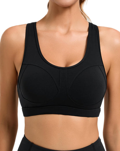 RUNNING GIRL® High-Impact Racerback Sports Bra | Molded Cup High Support Bra for Women