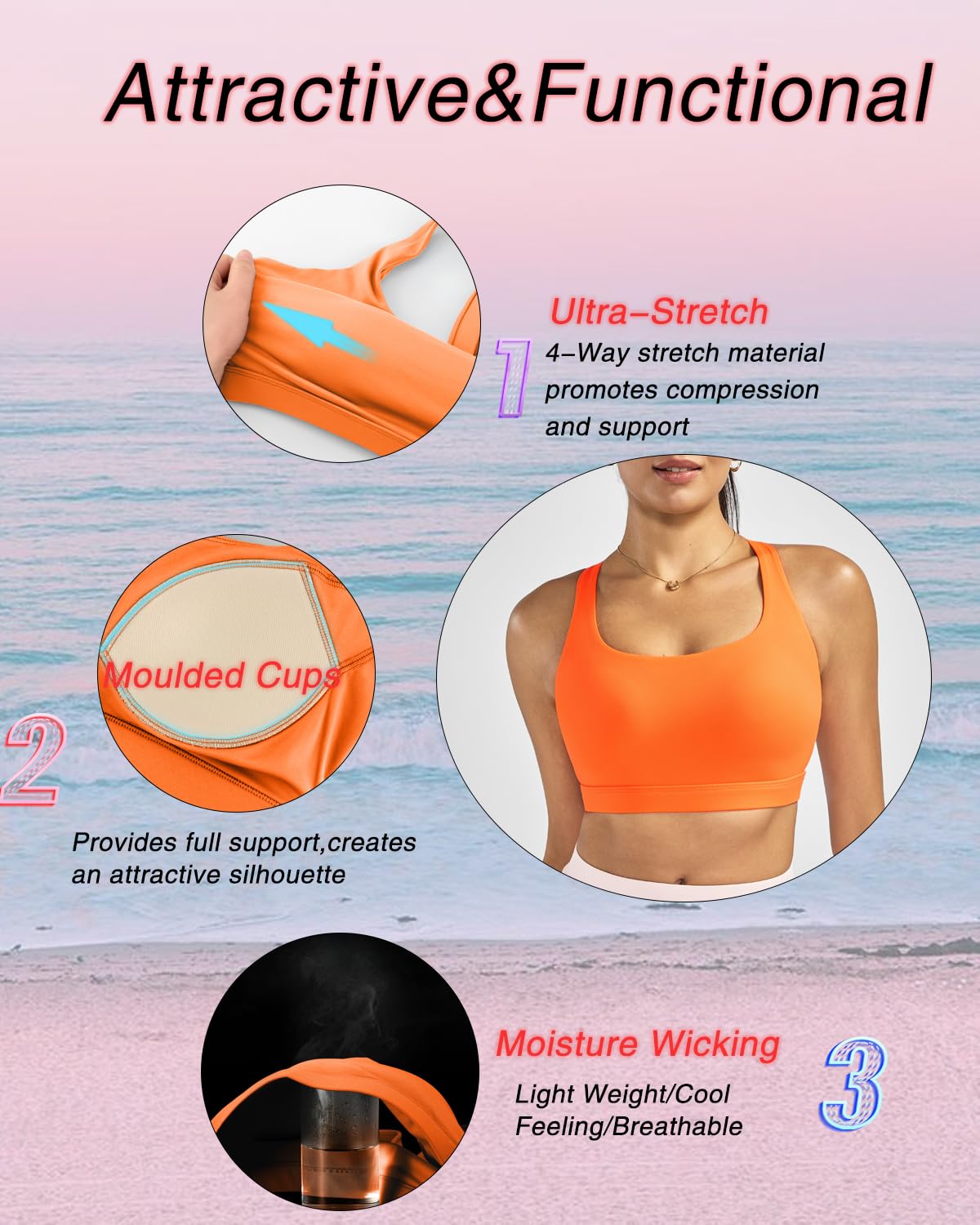 RUNNING GIRL® High-Support Sculpt Sports Bra - Fixed Molded Cups