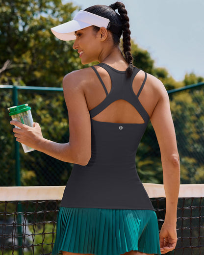 RUNNING GIRL® Sculpt Racerback Tank Top with Built-in Bra