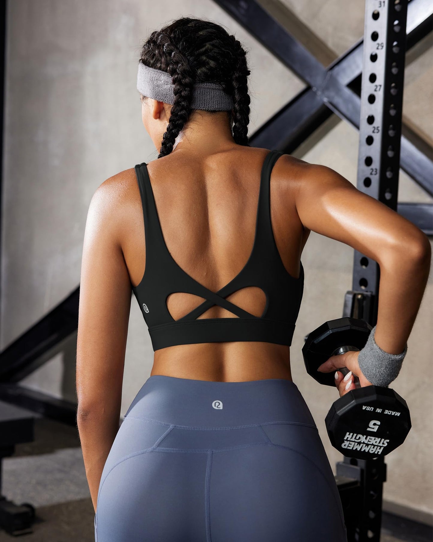 RUNNING GIRL® Medium-High Support Crisscross Back Molded Cup Sports Bra