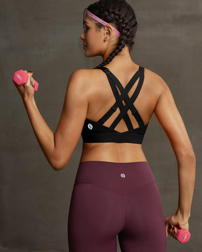 RUNNING GIRL® High-Impact Racerback Tank Sports Bra | Adjustable Straps & Fixed Cups