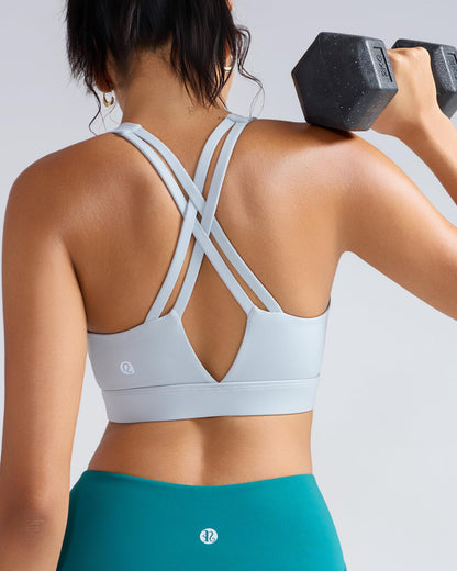 RUNNING GIRL® Medium-High Support Crisscross Back 2-1 Versatile Sports Bra
