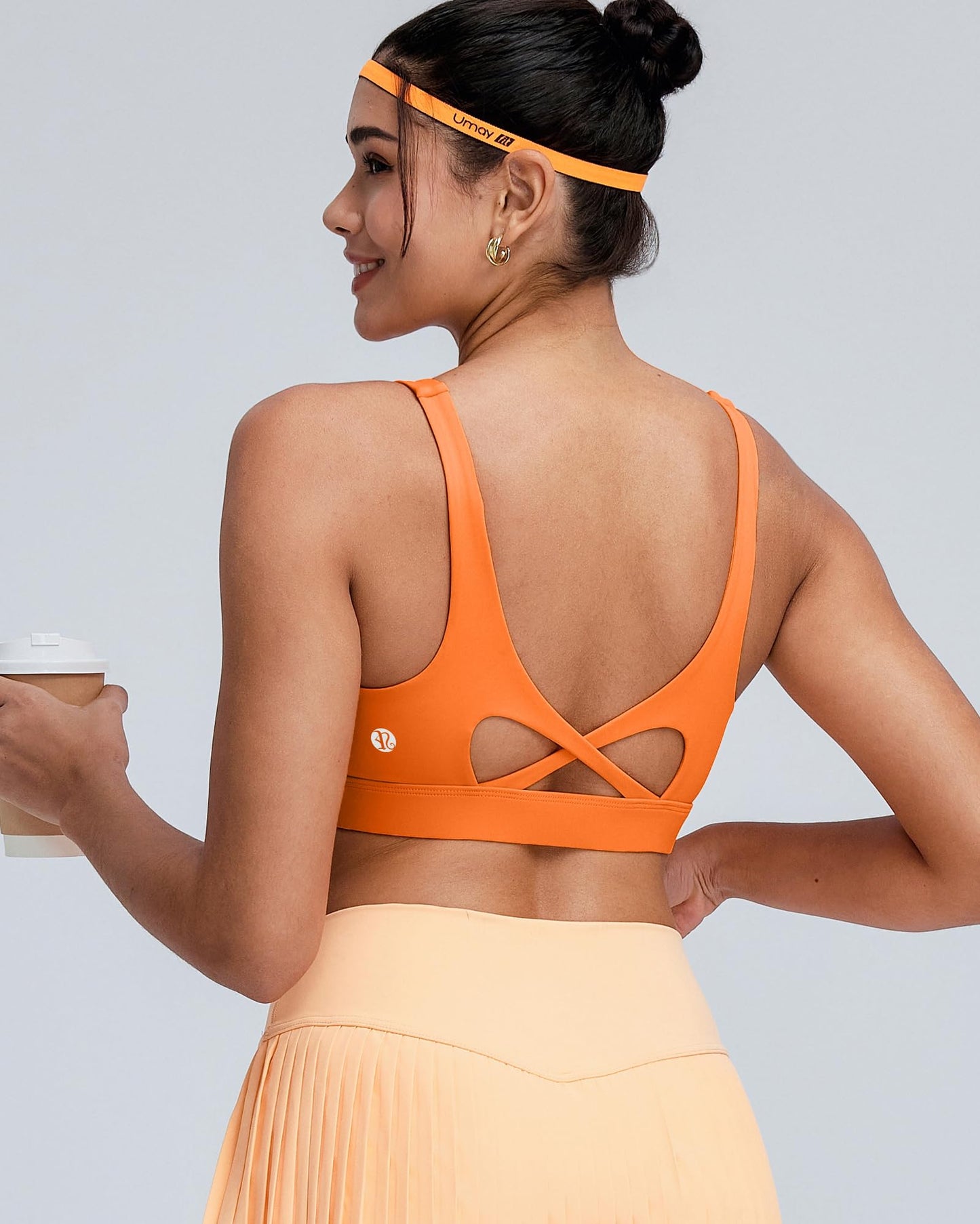 RUNNING GIRL® Medium-High Support Crisscross Back Molded Cup Sports Bra