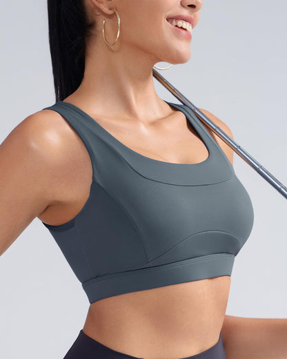 RUNNING GIRL® High-Support Racerback Tank Style Sports Bra | Fixed Molded Cups