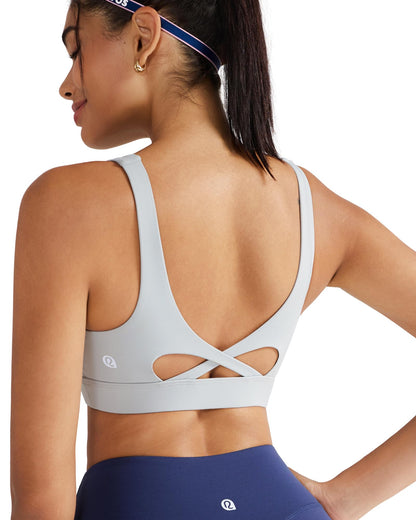 RUNNING GIRL® Medium-High Support Crisscross Back Molded Cup Sports Bra
