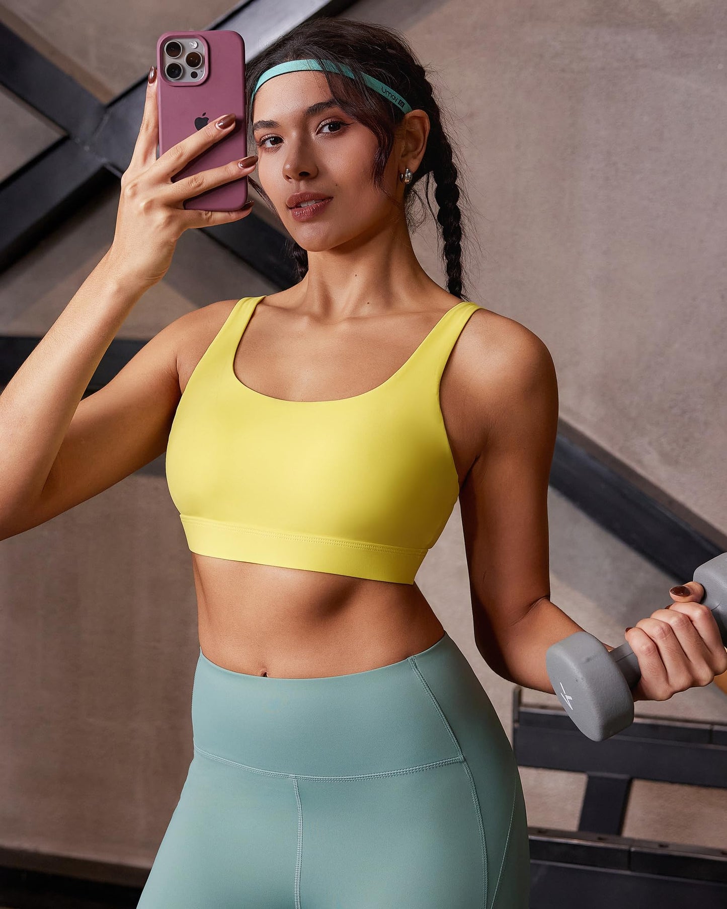 RUNNING GIRL® Medium-High Support Crisscross Back Molded Cup Sports Bra