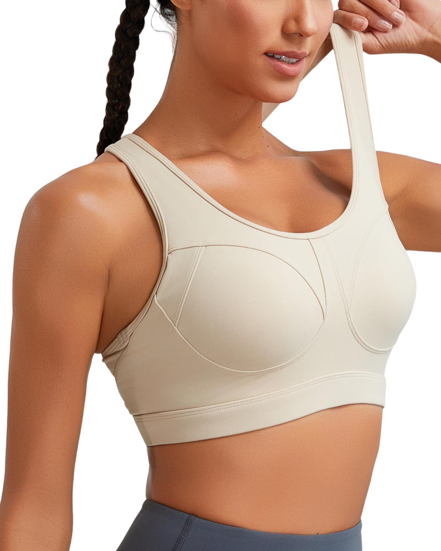 RUNNING GIRL® High-Impact Racerback Sports Bra | Molded Cup High Support Bra for Women