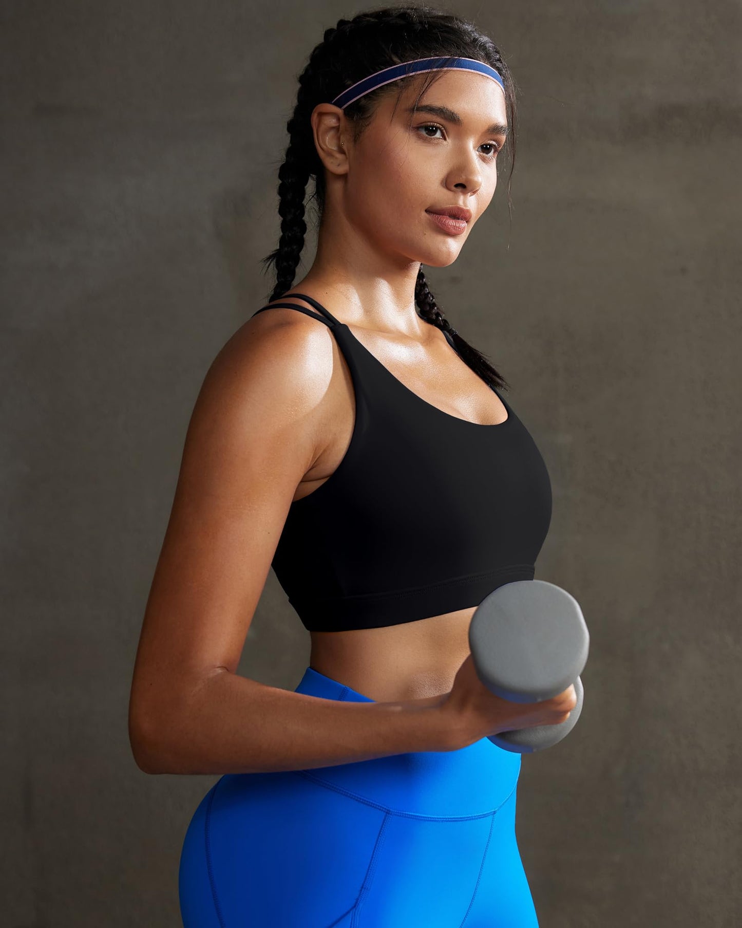 RUNNING GIRL® Medium-Support Crisscross Sports Bra | Removable Cups & Anti-Roll Elastic Hem
