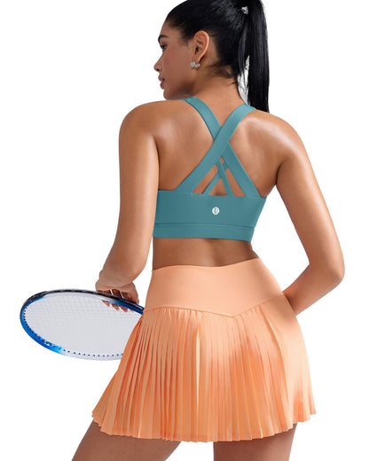 RUNNING GIRL® Medium-Support Criss-Cross Sports Bra | Removable Pads & Strappy Back