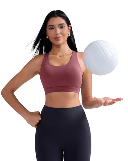 RUNNING GIRL® Sexy Criss-Cross Back Sports Bra | Medium-Support Yoga Bra with Removable Pads