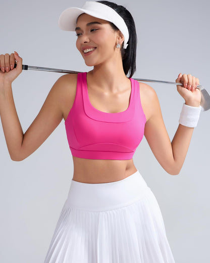 RUNNING GIRL® High-Support Racerback Tank Style Sports Bra | Fixed Molded Cups