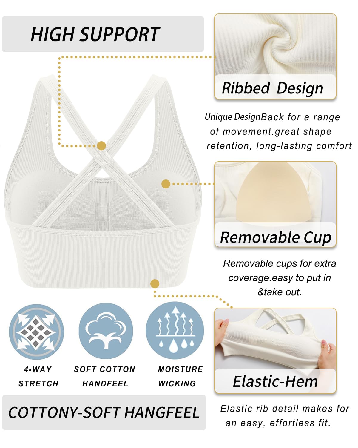RUNNING GIRL® High-Impact Sculpting Sports Bra | Fixed Moulded Cups & Versatile Racerback Design