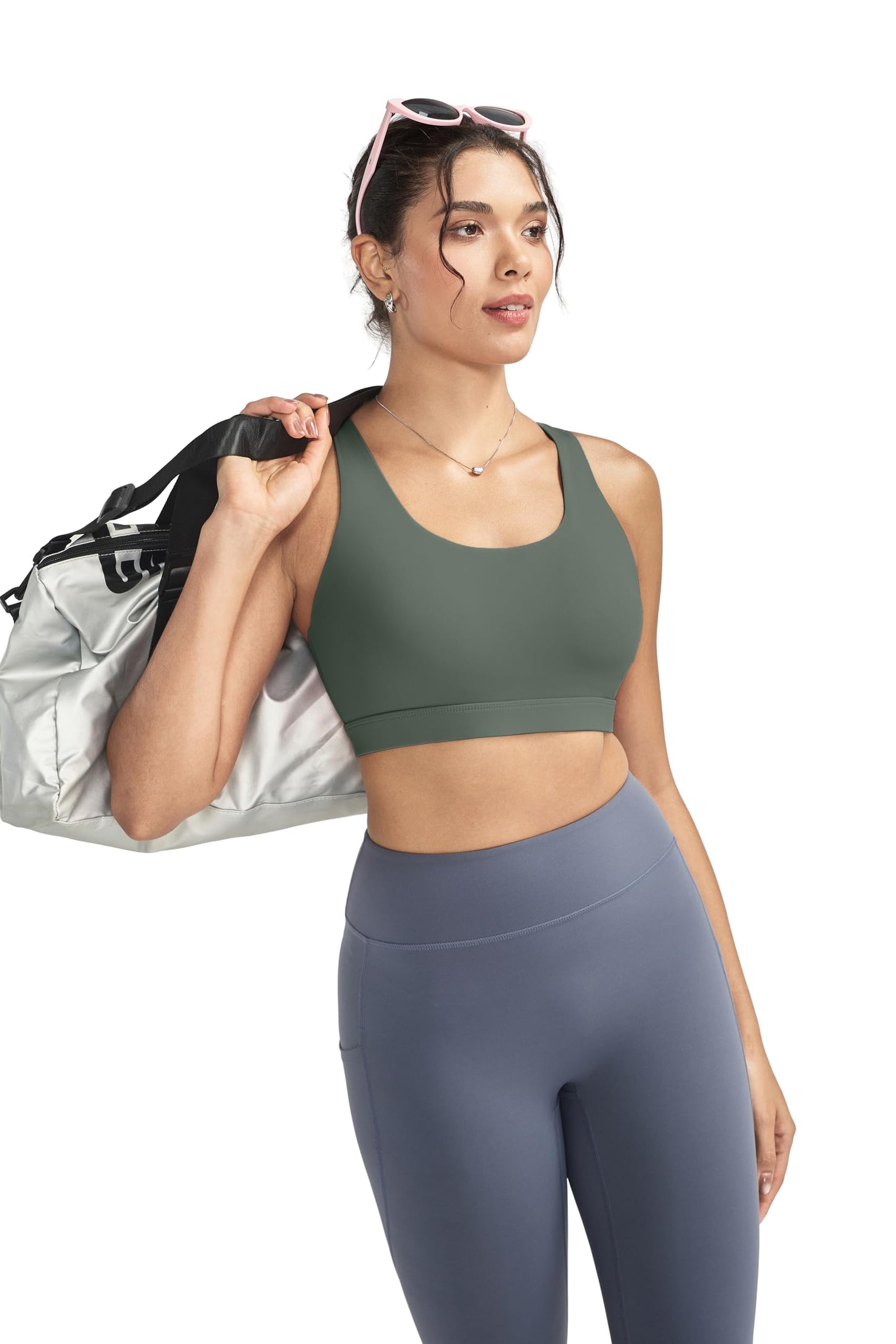 RUNNING GIRL® Sexy Criss-Cross Back Sports Bra | Medium-Support Yoga Bra with Removable Pads