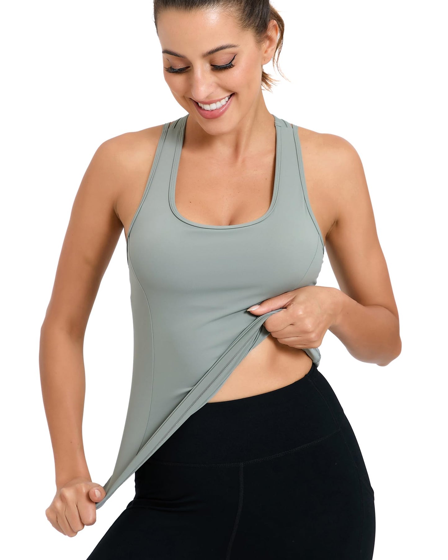 RUNNING GIRL® Sculpt Racerback Tank Top with Built-in Bra