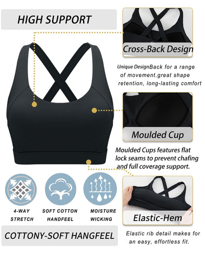 RUNNING GIRL® High-Impact Back-Support Sports Bra | Fixed Molded Cups