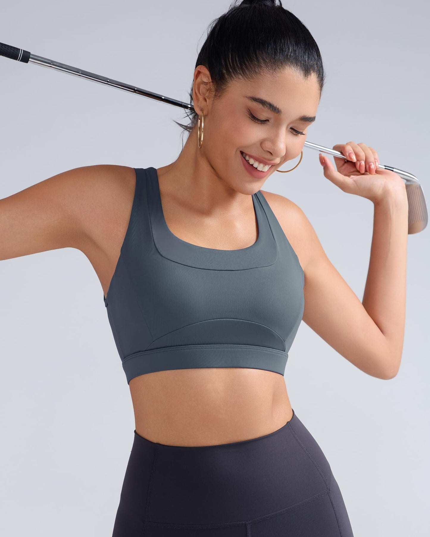 RUNNING GIRL® High-Support Racerback Tank Style Sports Bra | Fixed Molded Cups