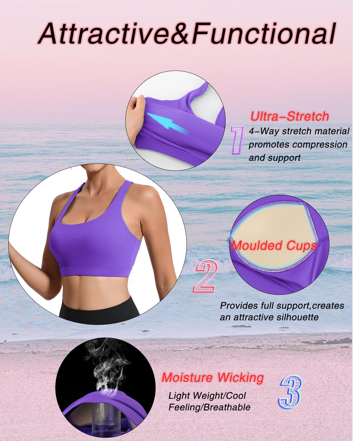RUNNING GIRL® High-Support Sculpt Sports Bra - Fixed Molded Cups