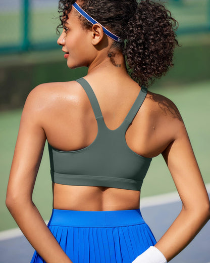 RUNNING GIRL® High-Impact Crisscross Back Sports Bra with Removable Pads