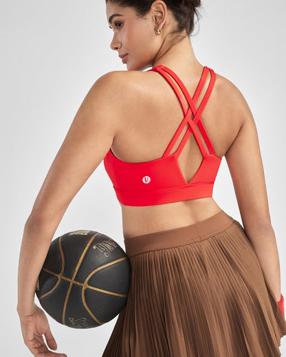 RUNNING GIRL® Medium-High Support Crisscross Back 2-1 Versatile Sports Bra