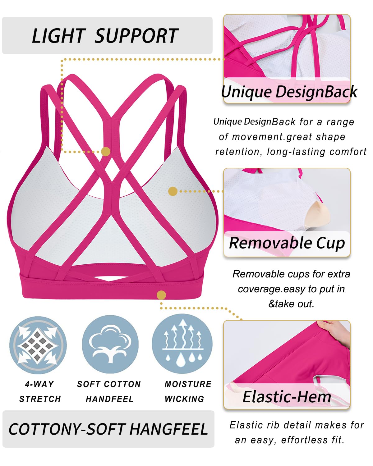 RUNNING GIRL® Sexy Crisscross Yoga Bra | Thin Breathable Strappy Back Sports Bra