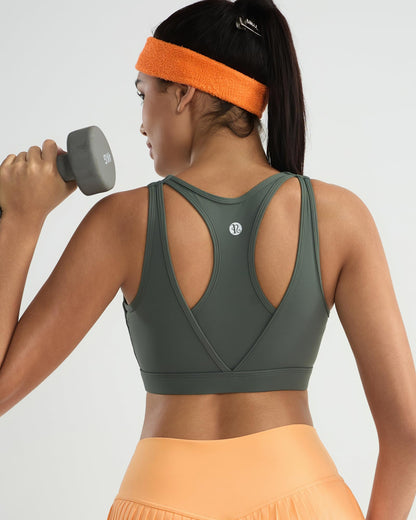 RUNNING GIRL® High-Support Racerback Tank Style Sports Bra | Fixed Molded Cups