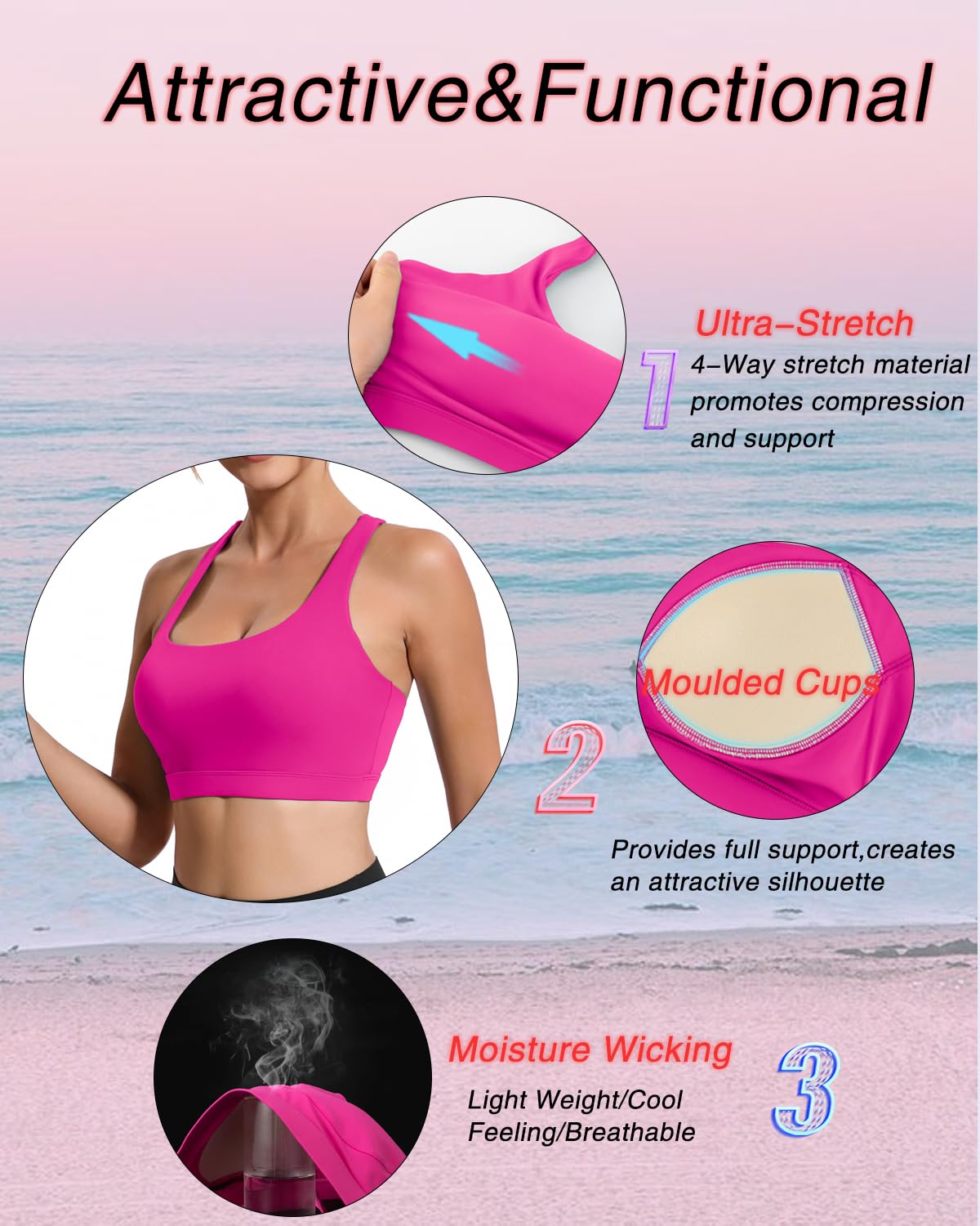 RUNNING GIRL® High-Support Sculpt Sports Bra - Fixed Molded Cups