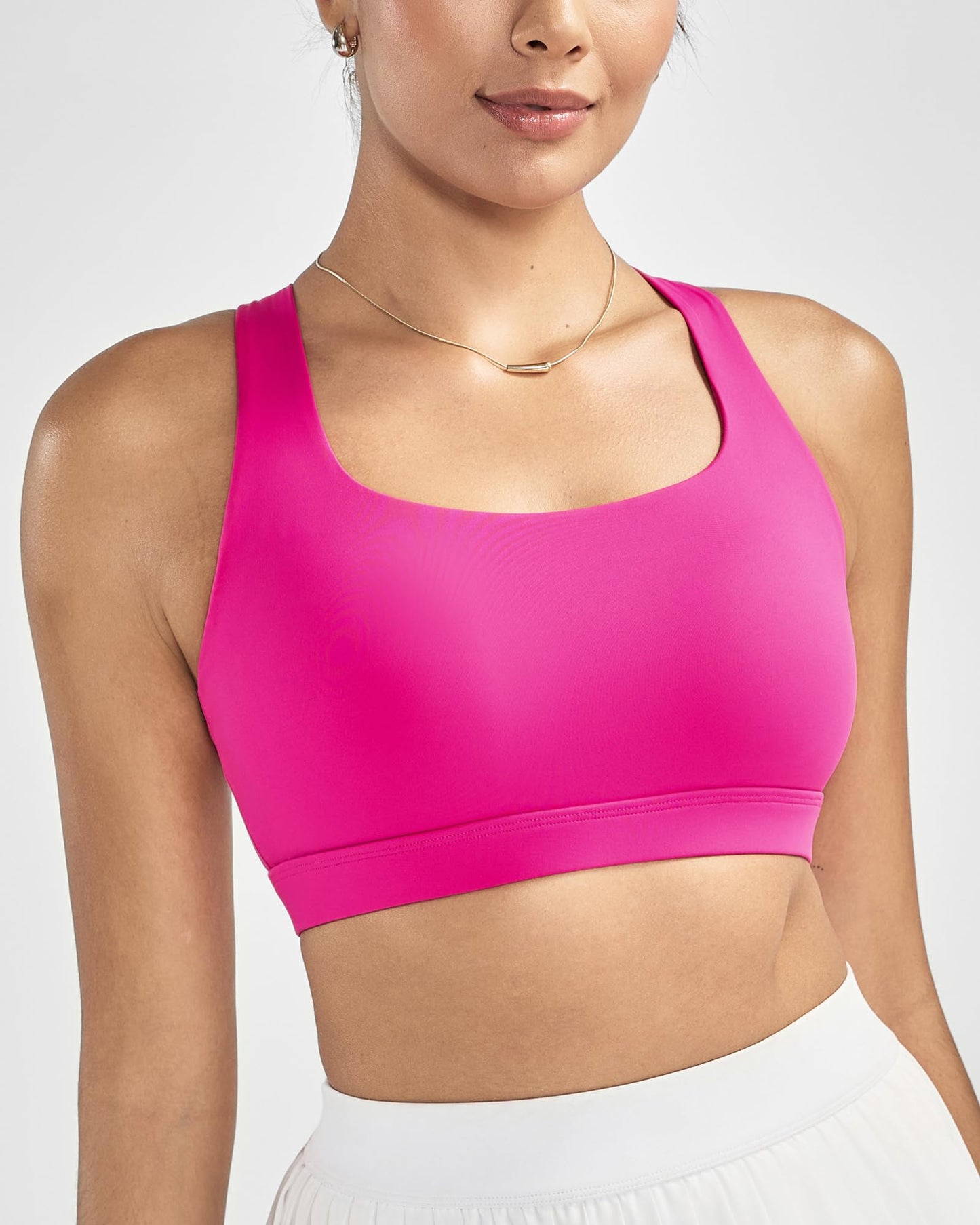 RUNNING GIRL® Medium-High Support Crisscross Back Sports Bra with Sewn-in Molded Cups