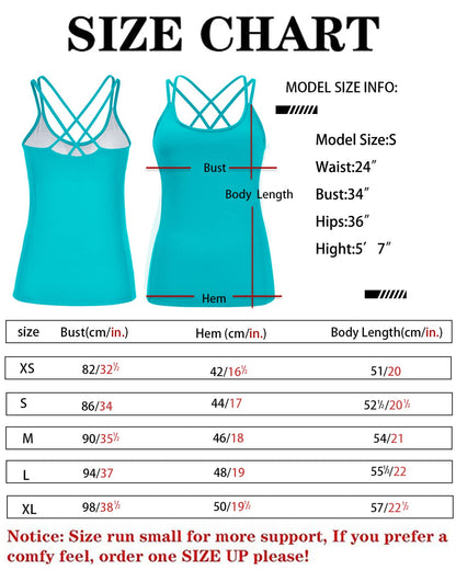 RUNNING GIRL® Sculpting Yoga Tank Top | Built-in Shelf Bra with Removable Cups & U-Shaped Back