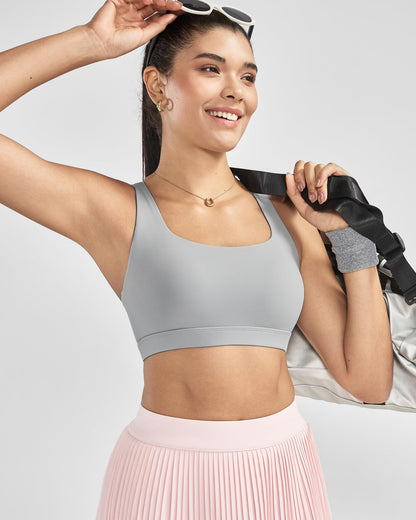 RUNNING GIRL® Medium-High Support Crisscross Back Sports Bra with Sewn-in Molded Cups