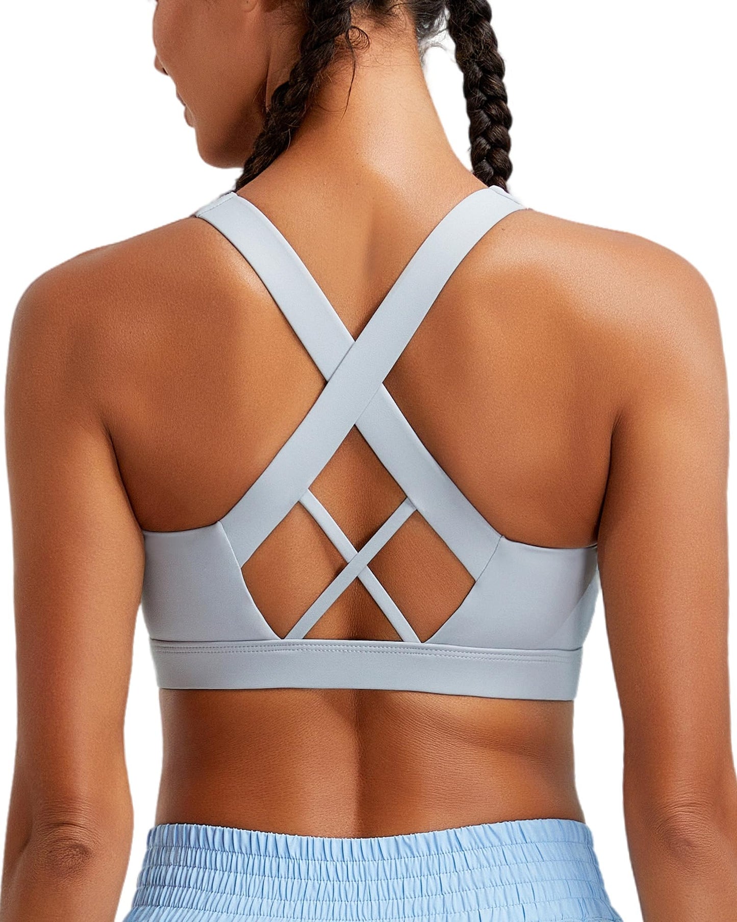 RUNNING GIRL® Women High Impact Sports Bra Crisscross Back Removable Cups