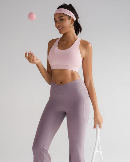 RUNNING GIRL® Medium-Support Criss-Cross Sports Bra | Removable Pads & Strappy Back