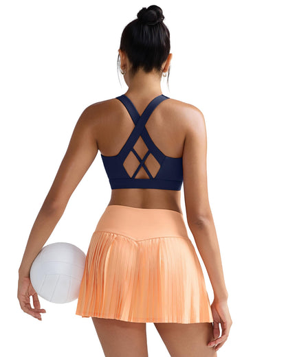 RUNNING GIRL® Women High Impact Sports Bra Crisscross Back Removable Cups