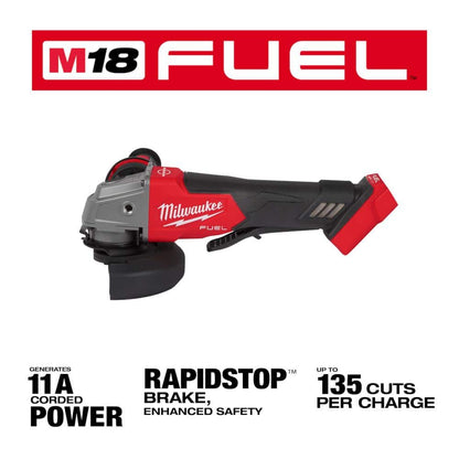 M18 Fuel 18V Lithium-Ion Brushless Cordless 4-1/2 in. /5 in. Grinder with Paddle Switch Kit with FORGE 6.0Ah Battery